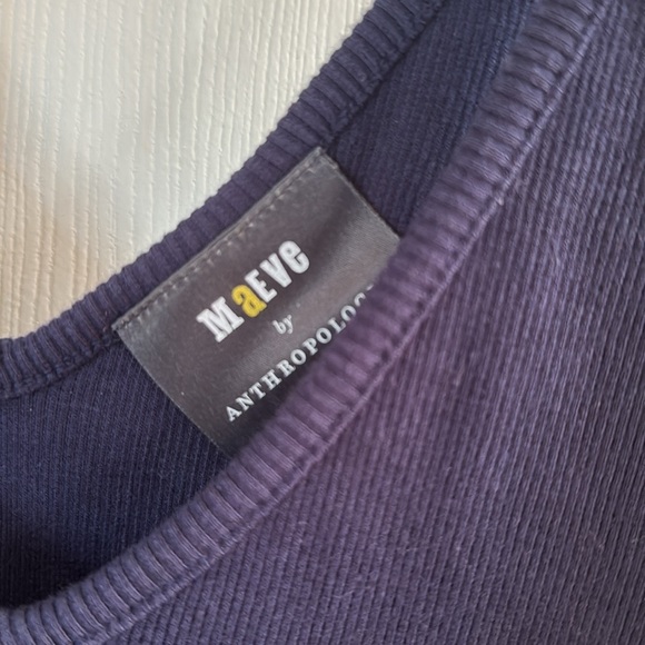 Maeve by Anthropologie Navy Ribbed Tie Tank Top size Small - Picture 3 of 5